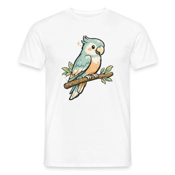 Pastellpapagei auf Ast - Männer T-Shirt - Weiß - Vorne - AI Model Male 178 dark (178cm)