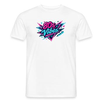 80s Vibes Neon Retro - Männer T-Shirt - Weiß - Vorne - AI Model Male 178 dark (178cm)