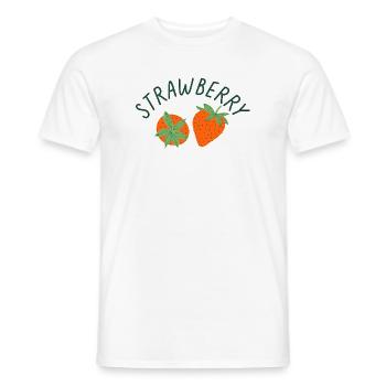 Cute Strawberry Shirt Fresh Summer Fruit Aesthetic - Men's T-Shirt - white - Front - AI Model Male 178 dark (178cm)