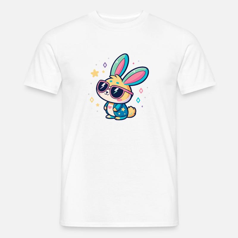 Pastel Bunny Pop Sonnenbrille - Männer T-Shirt - Weiß