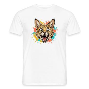 Jaguarkopf mit Farbspritzer - Männer T-Shirt - Weiß - Vorne - AI Model Male 178 dark (178cm)