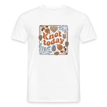 Ne fais pas de nœud aujourd’hui | Humour de Macramé - T-shirt homme - blanc - Devant - AI Model Male 178 dark (178cm)