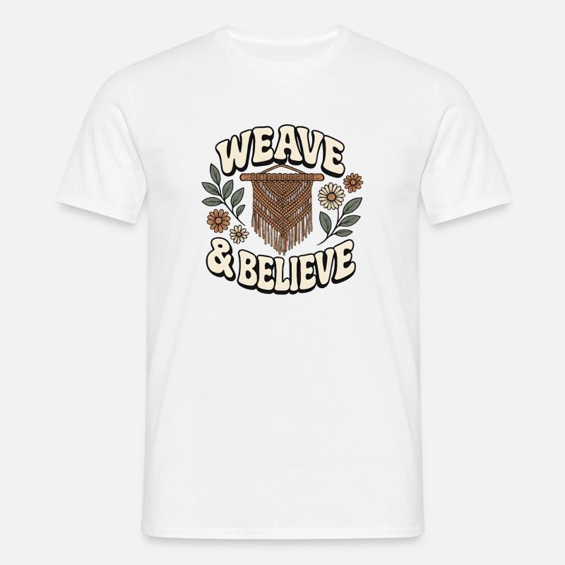 Weaving & Believing | Macrame Boho - Men's T-Shirt - white