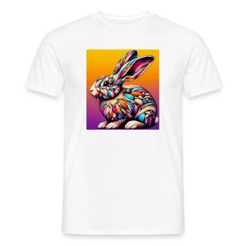 rabbit - Men's T-Shirt - white - Front - AI Model Male 178 dark (178cm)