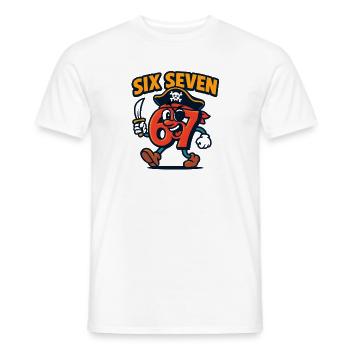 Six Seven 67 Pirat Italian Brainrot Humor Lustig - Männer T-Shirt - Weiß - Vorne - AI Model Male 178 dark (178cm)