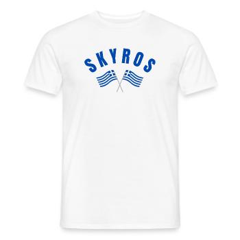 Skyros Griechische Kreuzflaggen - Männer T-Shirt - Weiß - Vorne - AI Model Male 178 dark (178cm)