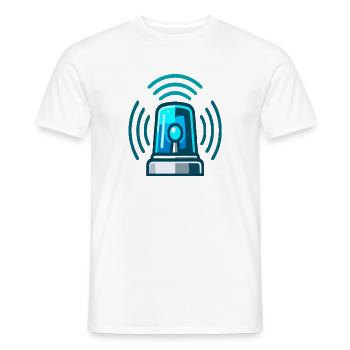 Sauvetage de l’alarme de sirène à lumière bleue - T-shirt homme - blanc - Devant - AI Model Male 178 dark (178cm)