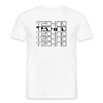 Techno-Musik geometrisches Logodesign - Männer T-Shirt - Weiß - Vorne - AI Model Male 178 dark (178cm)