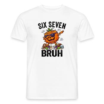Dabbing Pumpkin Six Seven Bruh 6 7 Halloween 67 - Männer T-Shirt - Weiß - Vorne - AI Model Male 178 dark (178cm)