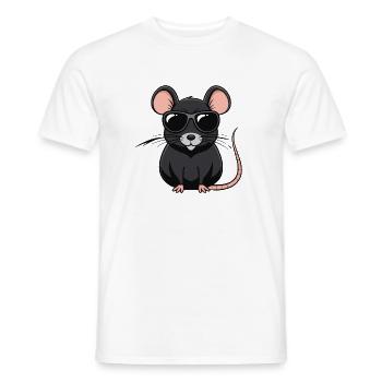 Raccoon chic sunglasses - Men's T-Shirt - white - Front - AI Model Male 178 dark (178cm)