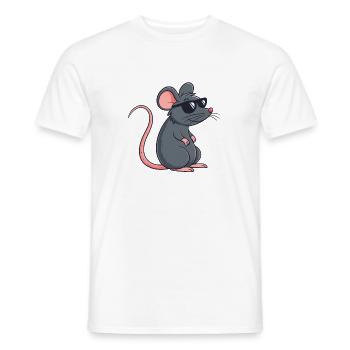 Ratten-Stilvolle Dunkle Brille - Männer T-Shirt - Weiß - Vorne - AI Model Male 178 dark (178cm)