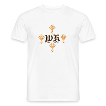 Orange-Gotik-Kreuzornament mit Initialen - Männer T-Shirt - Weiß - Vorne - AI Model Male 178 dark (178cm)