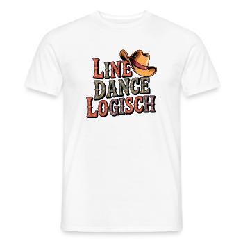 Line Dance Logisch - Männer T-Shirt - Weiß - Vorne - AI Model Male 178 dark (178cm)