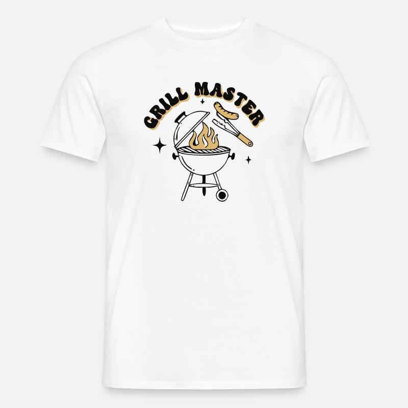 Witziger Grill Master BBQ Papa - Männer T-Shirt - Weiß
