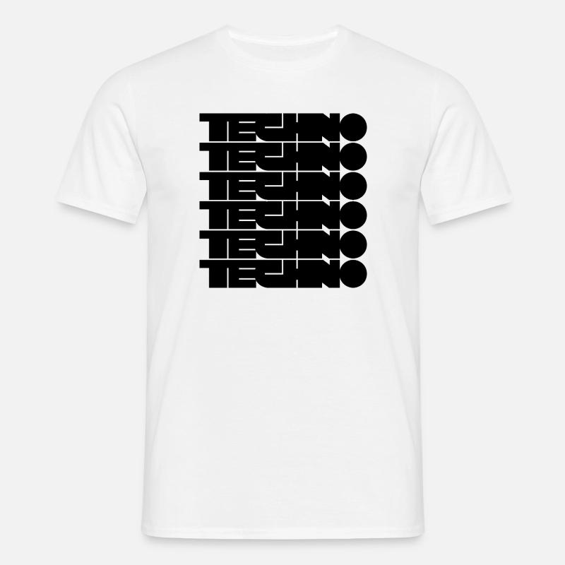 Techno djärv logotypdesign - T-shirt herr - vit