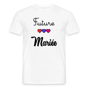 FUTURE MARIEE. JE PEUX PAS. MARIE. FUTUR MARIE - T-shirt homme - blanc - Devant - AI Model Male 178 dark (178cm)