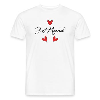 GERADE VERHEIRATET. Junggesellinnenabschied. VALENTINSTAG. PAAR - Männer T-Shirt - Weiß - Vorne - AI Model Male 178 dark (178cm)