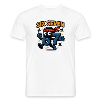 Six Seven 67 Italian Brainrot Ninja Humor Funny - Men's T-Shirt - white - Front - AI Model Male 178 dark (178cm)