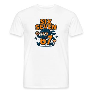 Six Seven 67 Italian Brainrot Ninja Humor Lustig - Männer T-Shirt - Weiß - Vorne - AI Model Male 178 dark (178cm)