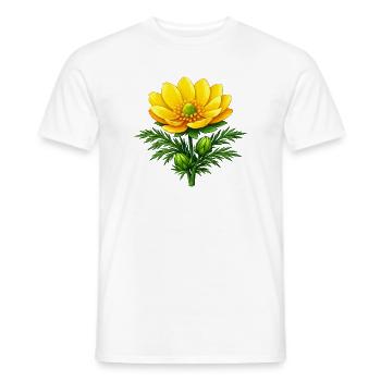 Adonisröschen Gelbe Wildblume Natur Floral Design - Männer T-Shirt - Weiß - Vorne - AI Model Male 178 dark (178cm)