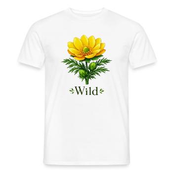 Adonis Beauty Yellow Wildflower Nature Floral Design - Men's T-Shirt - white - Front - AI Model Male 178 dark (178cm)