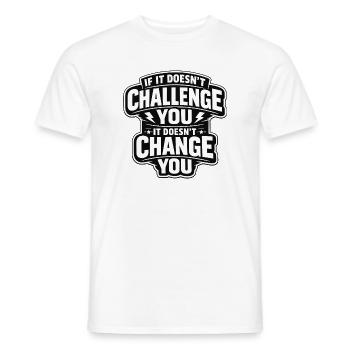 Motivation de la condition physique du Herausforderung Challenge - T-shirt homme - blanc - Devant - AI Model Male 178 dark (178cm)
