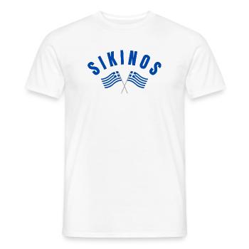 Sikinos Griechische Flaggen - Männer T-Shirt - Weiß - Vorne - AI Model Male 178 dark (178cm)