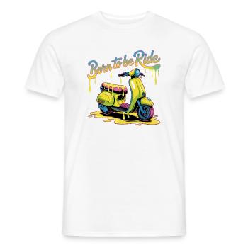 Born To Ride Scooter Neon Splash - Männer T-Shirt - Weiß - Vorne - AI Model Male 178 dark (178cm)