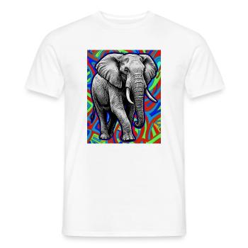 Elefant - Männer T-Shirt - Weiß - Vorne - AI Model Male 178 dark (178cm)