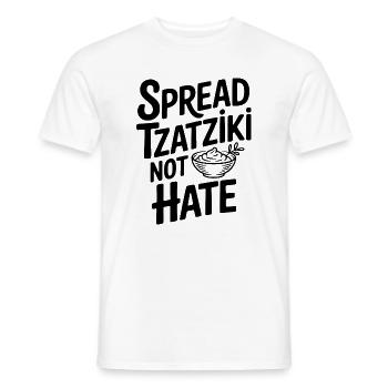 Diffusez Tzatziki, Pas la Haine - T-shirt homme - blanc - Devant - AI Model Male 178 dark (178cm)