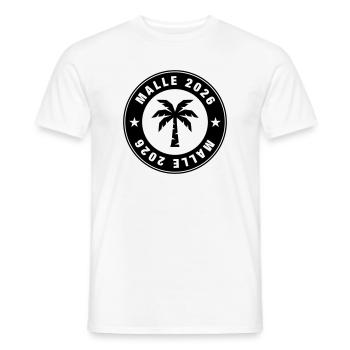 Malle 2026 Palm Tree Circle - Men's T-Shirt - white - Front - AI Model Male 178 dark (178cm)