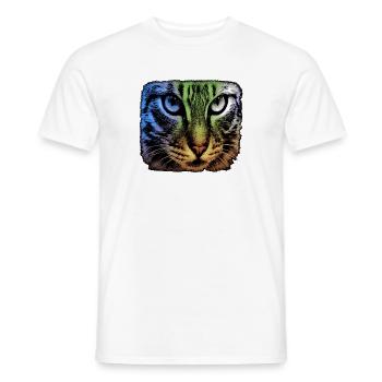 katzengesicht, bunte tier designs - Männer T-Shirt - Weiß - Vorne - AI Model Male 178 dark (178cm)