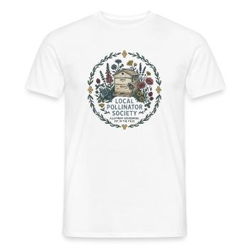 Local Pollinator Society - Allotment Bee Keeper - Men's T-Shirt - white - Front - AI Model Male 178 dark (178cm)