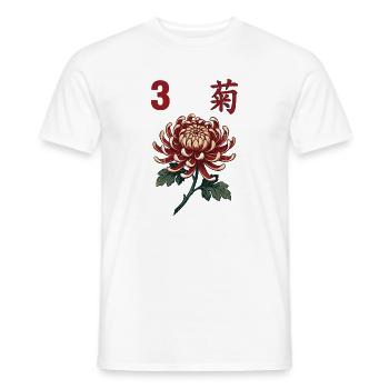 3 Mahjong-Blumenfliese - Männer T-Shirt - Weiß - Vorne - AI Model Male 178 dark (178cm)