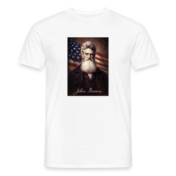 Portrait de John Brown avec drapeau américain - T-shirt homme - blanc - Devant - AI Model Male 178 dark (178cm)