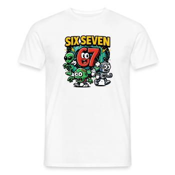 Six Seven 67 Italian Brainrot Nerd Humour Drôle - T-shirt homme - blanc - Devant - AI Model Male 178 dark (178cm)