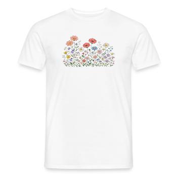Wildflowers Flowers Flowers Natural Botanical Garden - Men's T-Shirt - white - Front - AI Model Male 178 dark (178cm)