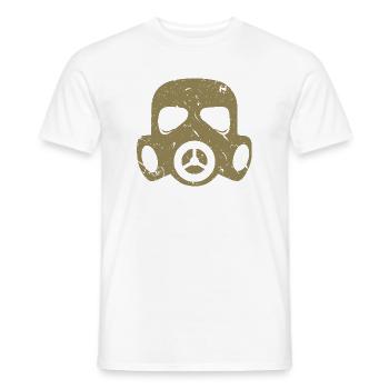 Masque à gaz grunge Particules nucléaires radioactives - T-shirt homme - blanc - Devant - AI Model Male 178 dark (178cm)