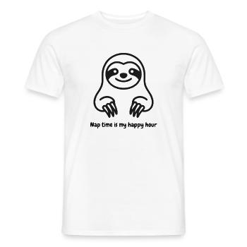Kuscheliges Faultier Cartoon - Männer T-Shirt - Weiß - Vorne - AI Model Male 178 dark (178cm)