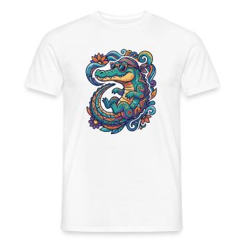 Farbenfrohes Krokodil Sommer Wasser Sonnenbrille - Männer T-Shirt - Weiß - Vorne - AI Model Male 178 dark (178cm)