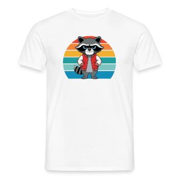 Raton laveur rétro coquin pour les amateurs de ratons laveurs - T-shirt homme - blanc - Devant - AI Model Male 178 dark (178cm)