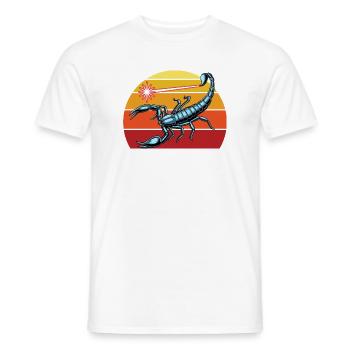 Zodiaque rétro du Scorpion pour les amoureux du Scorpion - T-shirt homme - blanc - Devant - AI Model Male 178 dark (178cm)
