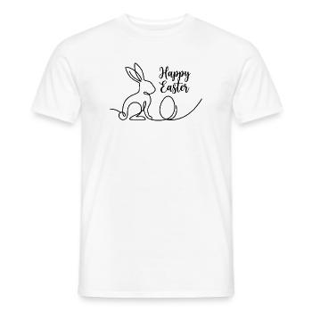 Joyeuses Pâques, Chemise de Pâques Un lapin mignon - T-shirt homme - blanc - Devant - AI Model Male 178 dark (178cm)