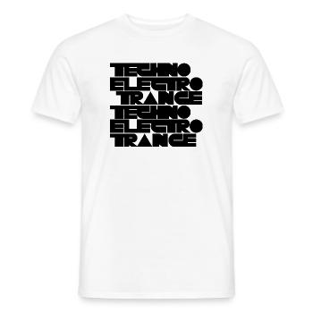 Techno Electro Trance music - Men's T-Shirt - white - Front - AI Model Male 178 dark (178cm)
