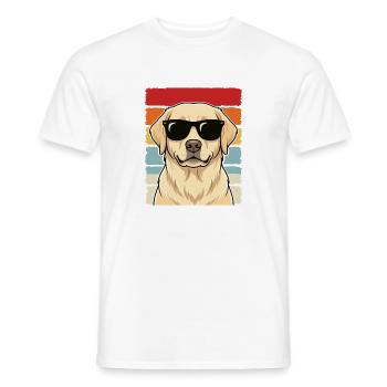 T-shirt rétro lunettes de soleil Cool Labrador - T-shirt homme - blanc - Devant - AI Model Male 178 dark (178cm)