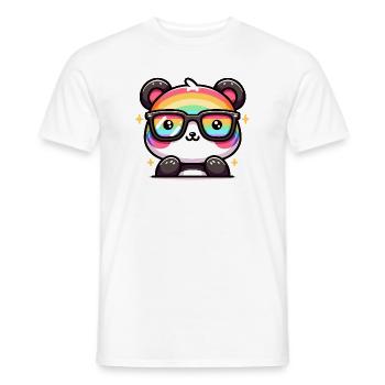 Regenbogen Panda mit Sonnenbrille - Männer T-Shirt - Weiß - Vorne - AI Model Male 178 dark (178cm)