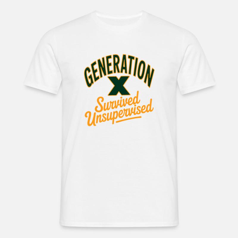 Generation X Survived Unsupervised - Männer T-Shirt - Weiß