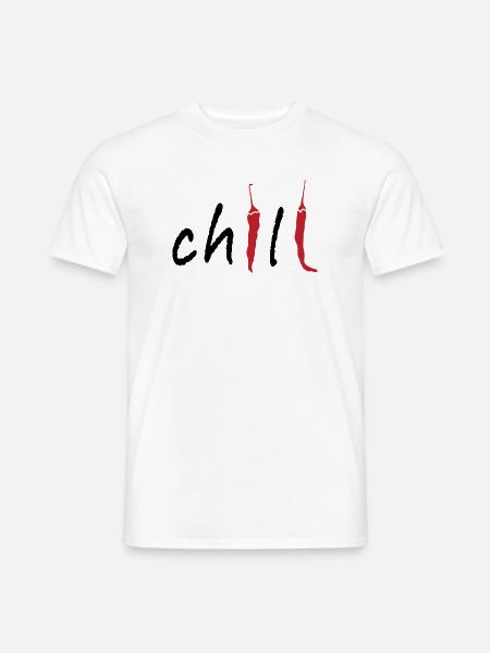 Chili Pepper Minimal Spicy Typography Food Design - Men's T-Shirt - white