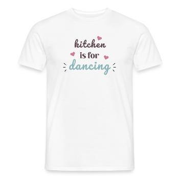 Kitchen Is For Dancing Cute Cooking Quote Design - Men's T-Shirt - white - Front - AI Model Male 178 dark (178cm)