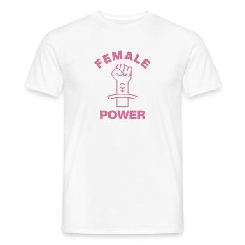 FEMALE POWER – GIRL POWER FAUST! ♀ GIRLS SISTERS - Men's T-Shirt - white - Front - AI Model Male 178 dark (178cm)